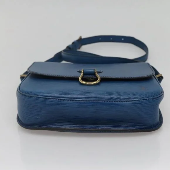 Authentic LOUIS VUITTON Epi Saint Cloud GM Shoulder Bag Toledo Blue M52195 LV - Picture 12 of 16